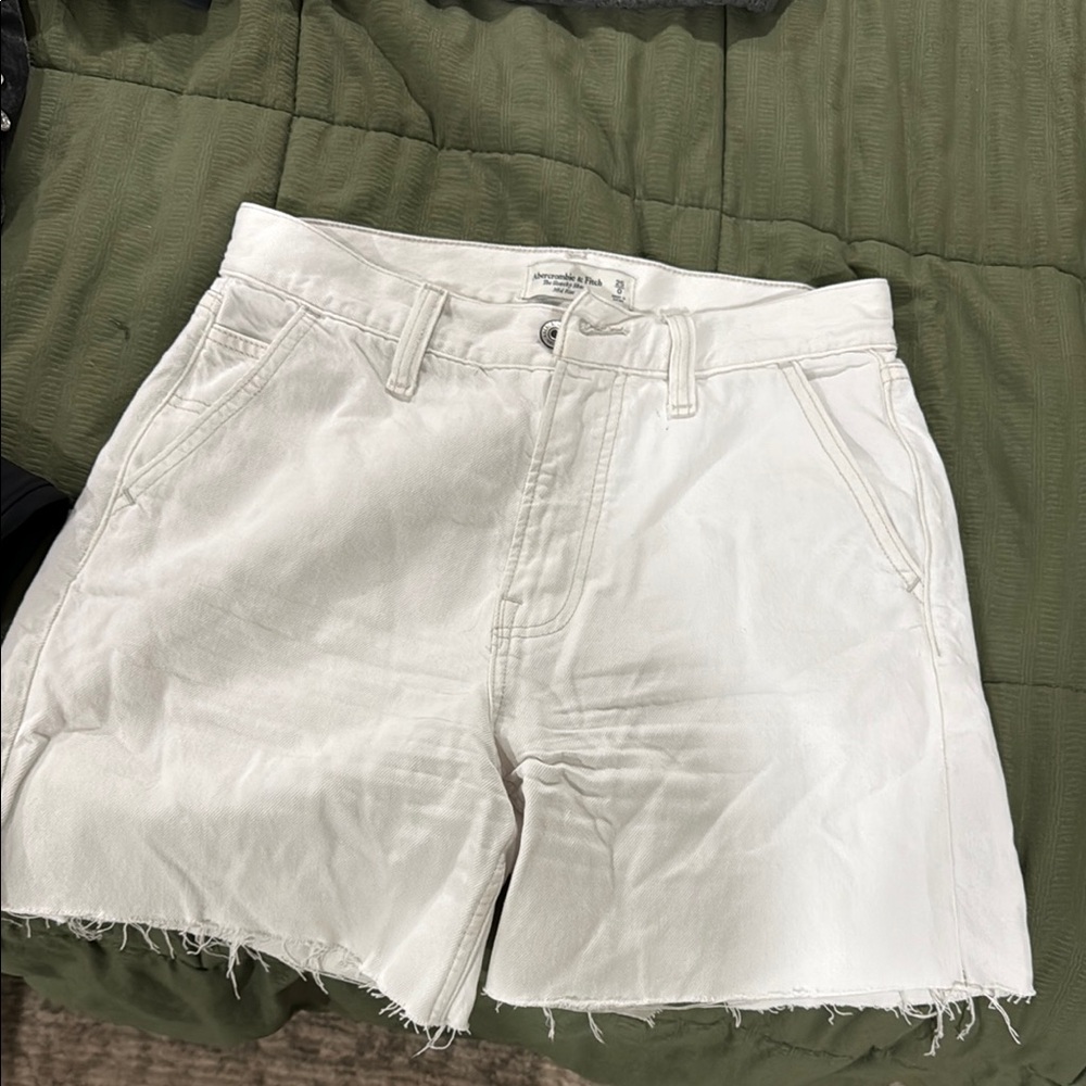 White Denim Cutoff Shorts